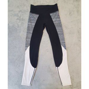 Athleta Womens Small Black White‎ Colorblock Leggings Yoga Workout Athleisure